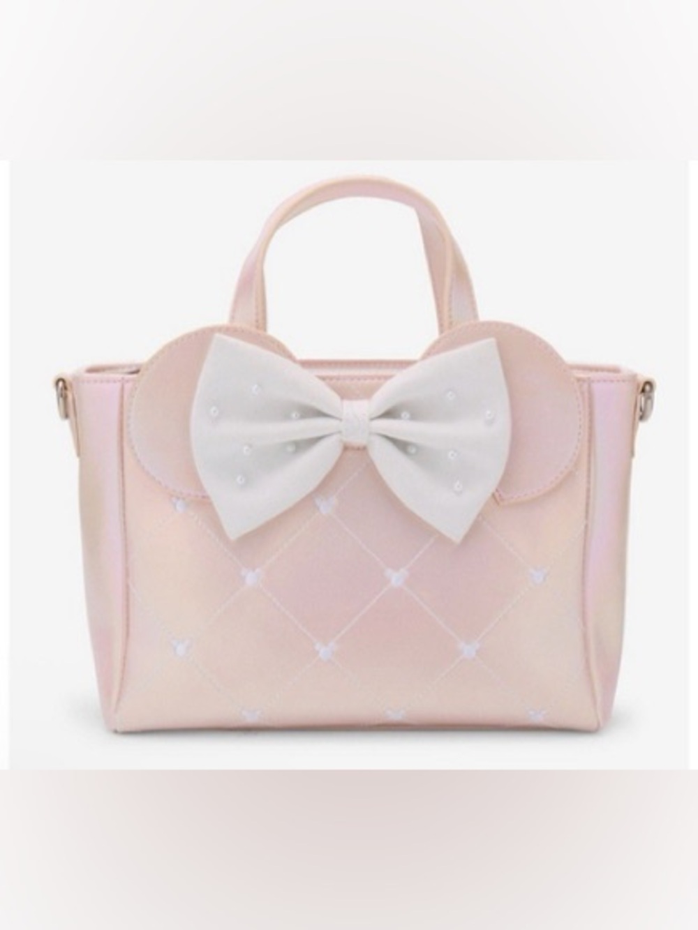 Loungefly Disney Minnie Mouse Pink Pearl Mini Satchel Crossbody or Handbag NWT